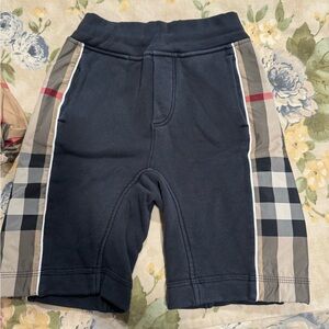 Burberry Black Shorts with Iconic Check Trim